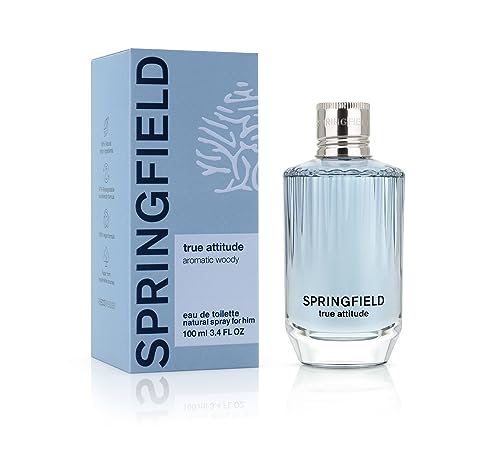 Springfield True Attitude, Eau de Toilette para Hombre, Fragancia Jóven y Casual, Notas Aromáticas y Amaderadas, Optimo para Uso Diario, 100 ml