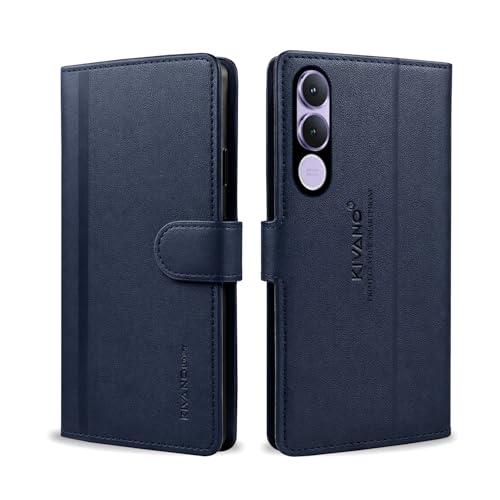 Image of KIVANO LUXE Compatible for Vivo V70Fe 5G Artisanal Leather Wallet Case with Card Holder for Men Women, Magnetic Flip Folio Cover with Stand RFID Blocking Cell