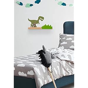 Wall shelf kids dino nursery decor shelves floating bookshelf wood toy display organizer green ds001 0  urban country home decor