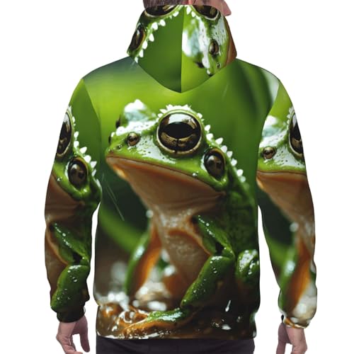 Pull en polyester imprimé grenouille sweat décontracté pour homme