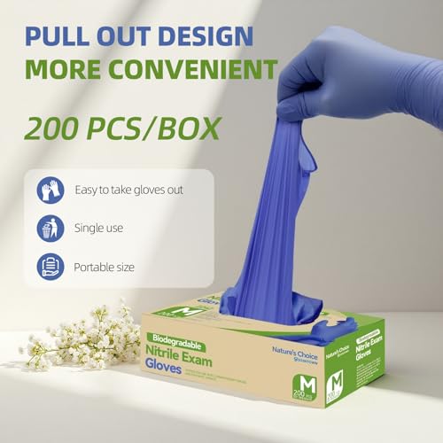 Jointown Biodegradable Nitrile Exam Gloves, Disposable Medical Surgical Gloves, Violet Blue Nitrile Glove, Latex Free, Food Safe, 200 Count, XSmall - Image 6