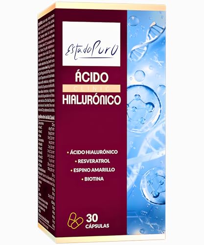 Ácido Hialurónico Estado Puro 200 mg | Espectro Completo de 5-3000 kDa | Enriquecido con Espino Amarillo, Resveratrol, Biotina | Rejuvenecimiento Integral de la Piel | 30 Cápsulas | TONGIL