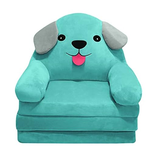 Juego de cojines de sofá con relleno de felpa plegable para niños, respaldo 2 en 1, sofá infantil plegable, bonito sofá de dibujos animados, sofá cama plegable para almohadas de gel (azul, talla
