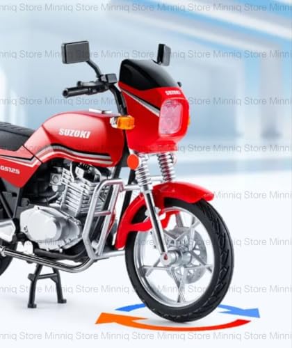 Image of Compatible for Suzoki GS125 Motorcycle DieCast Model, Suspension and Hand Free Roller, Toy Motorcycle Collection with Music Lighting Toy for Kids (Suzoki GS125-Multicolor)
