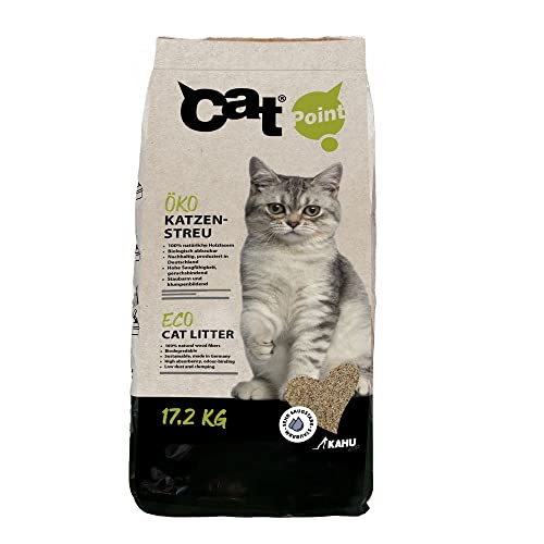 KAHU Eco 100% natural arena para gatos • arena natural • arena natural • Gránulos de madera orgánica • 100% compostables y biodegradables 17,2 kg (40 L)