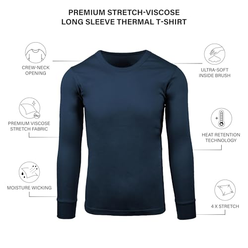 Mens Long Sleeve Thermal Shirts | Base Layer Shirts Cold Weather -Multi Pack3