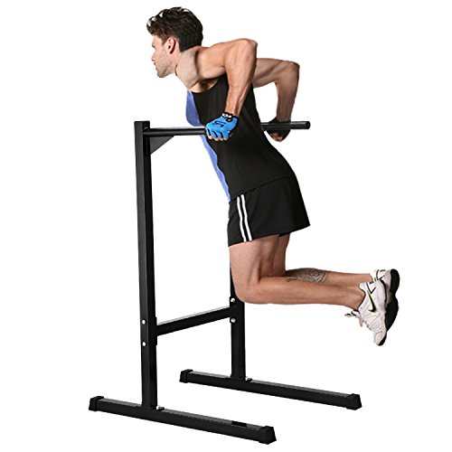 Ollieroo Heavy Duty Dip Stand Freestanding Dip Station Parallel Bar Bicep Triceps Home Gym Dipping Station Dip Bar-Black