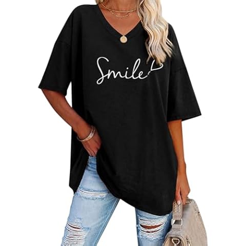 T-Shirt Femme Minetom Col en V Cover