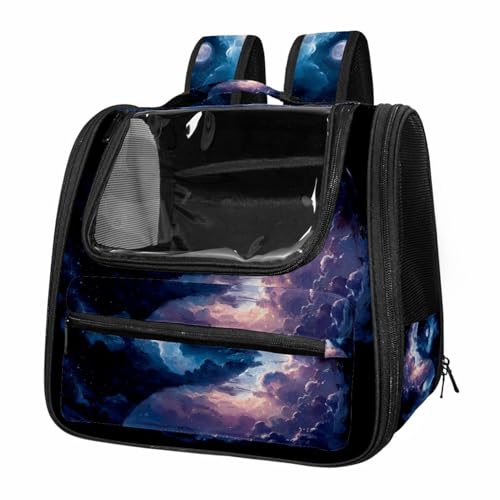 otnrnondcl Sky Universe (3) Cat Backpack Carrier, Pet Backpack for Dog Cat Puppy Kitty, Travel Carrier for Hiking Walking Outdoor Use
