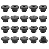 20PCS Rubber Grommets 3/8'(10mm) Drill Hole, 1/4'(6mm) ID Durable Black Silicone Top Hat Grommets for...