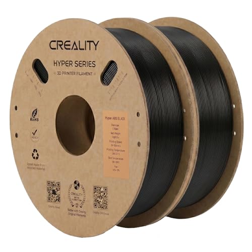 Creality ABS Filament 1.75mm 1KG, High-Speed 3D Printer ABS Filament Up to 350mm/s, High Impact Resistance, Odorless Non-Toxic and Without Stringing or Clogging, Fit Most FDM 3D Printers, Black*2