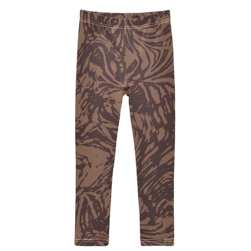 Girls' Leggings Liquid Wavy Zebra Tiger Animal Skin Ankle Length Printed Leggings Comfort Pants for Kids 4-10 Years