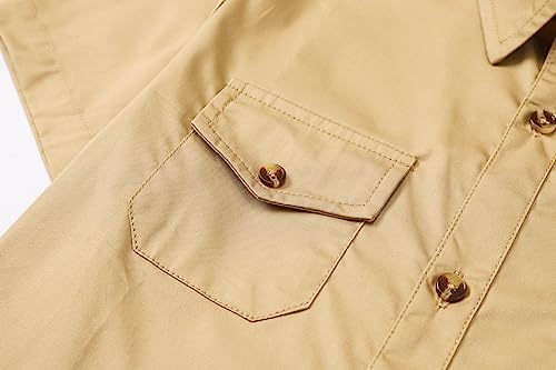 Image of SANGTREE Summer Button Down Shirts Cottn Tops for Men Women Boy Girl