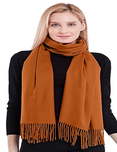 CJ Apparel Burnt Orange Persimmon Orange 100% Cashmere Shawl Pashmina Scarf Wrap Stole Head Wrap Hand Made in Nepal New4