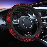 Red Blood Steering Wheel Cover Vintage American Flag Steering Wheel Covers American Flag Car Accessories Universal 15 Inch Camo Steering Wheel Cover Men Sweat Absorption Non-Slip Protector