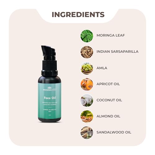 Image of SONARK'S NISARGA HERBS Ayurvedic Face Oil (20ml) - Gentle Daily Moisturizer for Oily & Combination Skin - Natural Lightweight Serum to Promote Even Skin Tone, Radiant Glow & Lock in Moisture