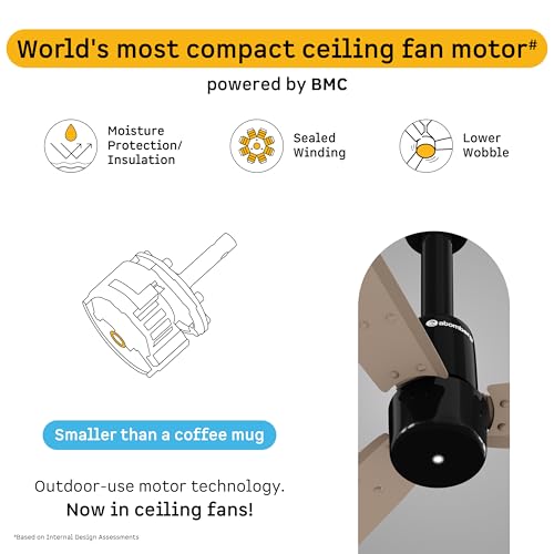 Image of atomberg Razon 1200mm BLDC Ceiling Fan with Remote | World's Smallest Motor Powered by BMC | Advance Air+ Technology | BEE 5 star Rated | Low Noise | Sleek Design | 3 Year Warranty (CREME BRULEE)
