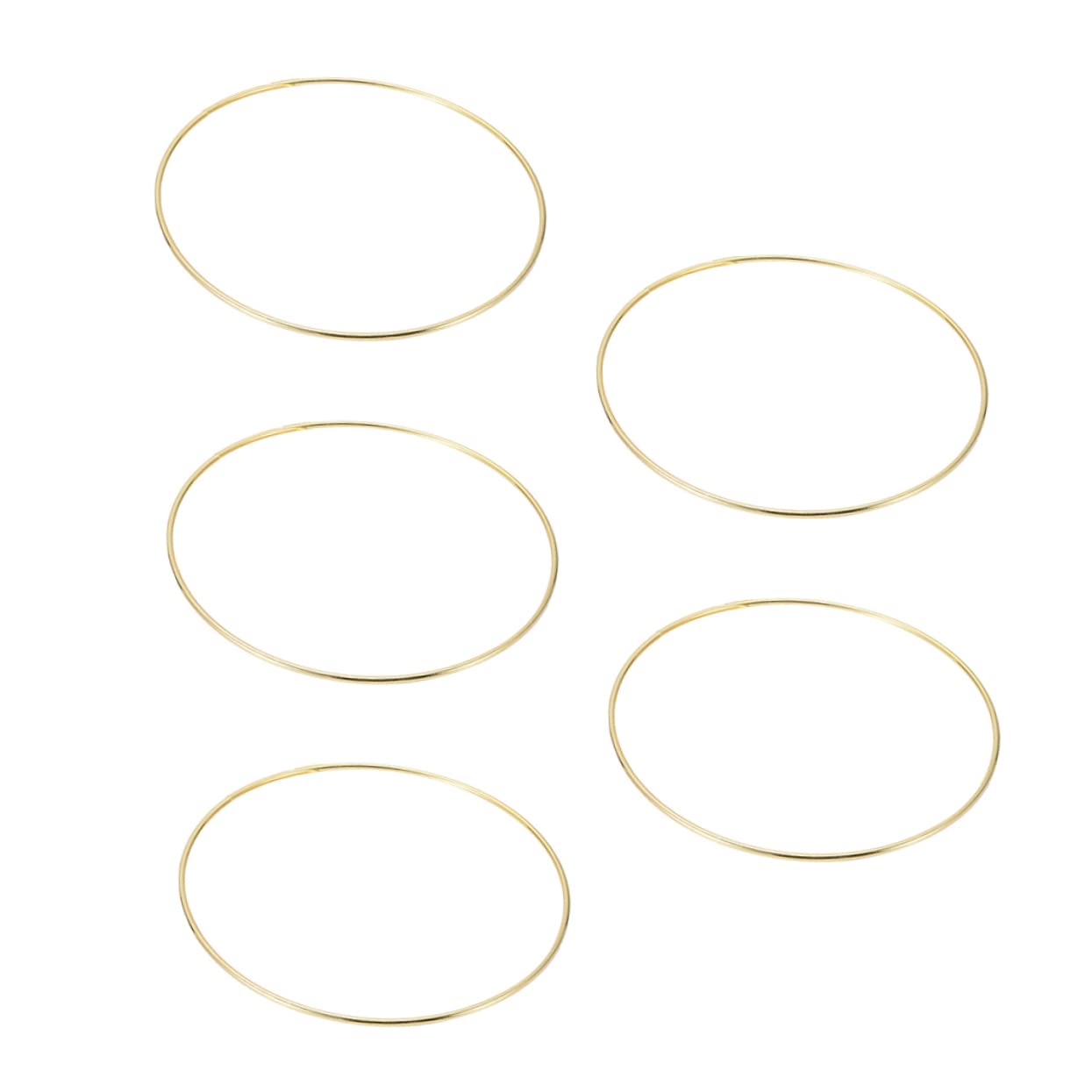 GOOHOCHY 1 Set 5pcs Dream Catcher Circle Rings Beading Kit Fuse Valet Tray Prize Wheel Cubic Zirconia Ring Engagement Ring Wheel for Prizes Macrame Dream Catchers Hoops Kits Iron Golden