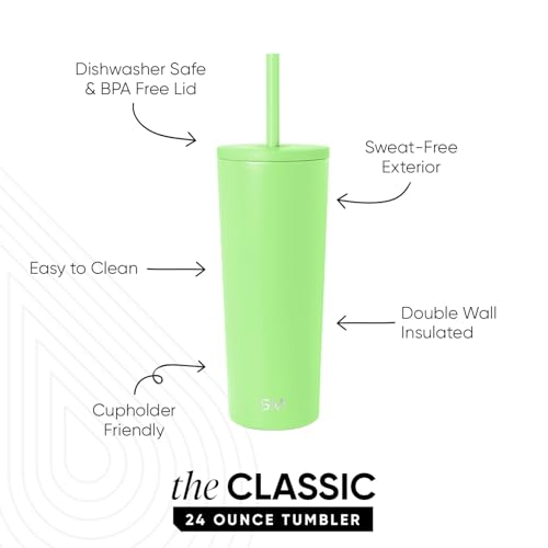 Image of Simple Modern Classic Tumbler with Straw Lid | Insulated Iced Coffee Cup Reusable Stainless Steel Water Bottle Travel Mug | Gifts for Women Men Her Him | 24oz | Baja