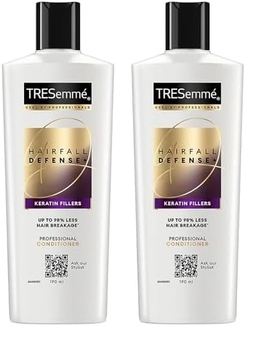 TRESemme Hair Fall Defence, Fresh Conditioner, 190 Millilitre, For Longer, Stronger Hair, With Keratin Protein, Deep Conditions Damaged Hair, For Men & Women (Pack of 2)
