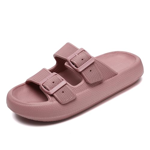 Waysoland Cozyslides Original Damen Herren,Wolkenschuhe Damen Sandalen Wolken mit Verstellbaren Schnallen Rutschfest Schnell Trocknend Super Bequeme Dicke Sohle Airfoot(Rot,40/41 EU)