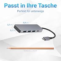 Amazon Basics USB-Hub-Dock für USB 3.2/3.1 2. Generation, 10 Gbit/s, USB-C auf 1 x USB-C / 3 x USB-A, geeignet für Windows/Mac, Silber, Schwarz – Ansicht 5