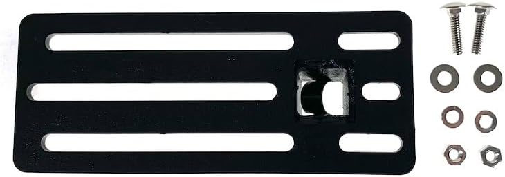 Roof Rack Bracket | Exposed Click-In Crossbar Mount - Universal Parallel Plate 2.6x6.5 Size 1/4in Bolt Holes | Black Steel Hardware