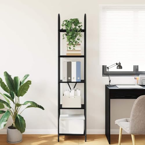 Estantería de madera estable de 183 cm con 5 niveles organizadores y estructura de acero 5