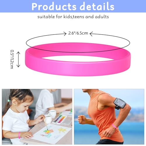 Image of Morcheiong 12 Pieces Silicone Bracelets Solid Color Rubber Wristbands for Adults Teen Party Favors, 12 Colors