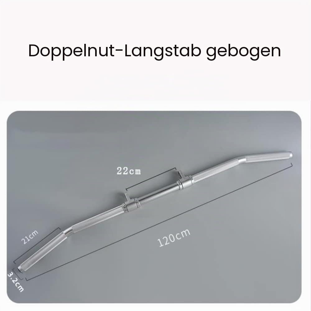 FREAZE 120cm Latzugstange Doppelloch, Gerade Stange Kabelzug Zubehör, BizepsStange Für Riemenscheibe, Trainingshilfen Für Krafttraining (Size : 120cm)