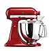 Produktbild KitchenAid Küchenmaschine I Artisan I Kippbarem Food Processor I Teigknetmaschine mit 5 Zubehör | 2 Schüsseln aus Edelstahl | 4.8 L | Empire Rot