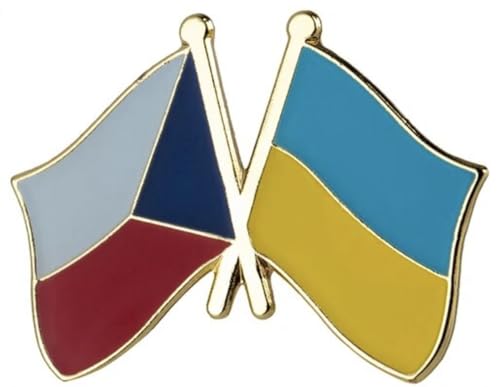 Drapeau d'alliance Ukraine République tchèque broche émail
