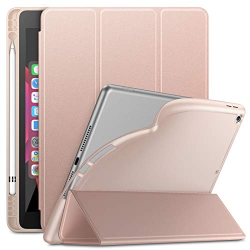 Infiland iPad 10.2 inch 2019 Case with Apple Pencil Holder, Slim Smart Tri-Fold