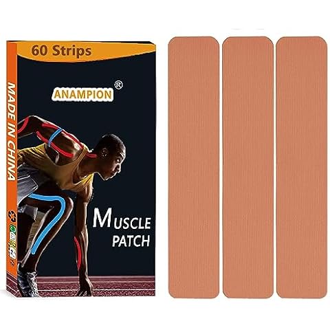 Kinesiology Tape Pro Athletic Sports (60 Precut Strips) Waterproof Breathable Athletic Elastic Kneepad Muscles & Joints Pain Relief Knee Taping for Gym Fitness Running Tennis Swimming Football (Flesh) Cover