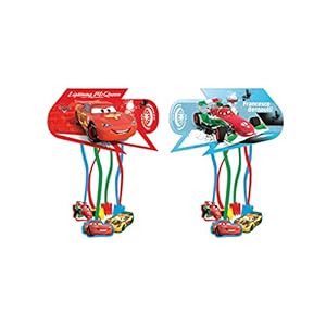 Procos 84853 Pinata Cars Ice Racers, om te vullen, pullpinata, partyspel, kinderverjaardag