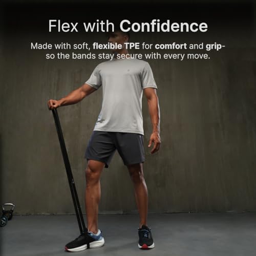 Image of Cult Black Resistance Band (11-30 kg) Black Medium Resistance Fitness Band for Stretching, Pull-Ups, Strength Training, Home & Gym Workouts for Men & Women