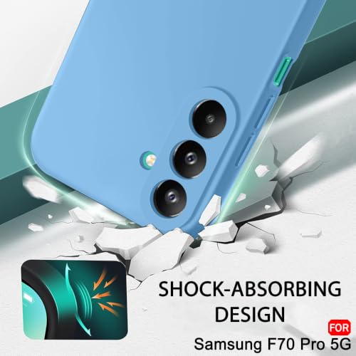 Image of TheGiftKart Genuine Liquid Silicone Back Cover Case for Samsung Galaxy F70 Pro 5G | Soft Micro-Fibre Lining Inside | Camera Protection Bump | Shockproof Back Cover Case (Silicone, Light Blue)