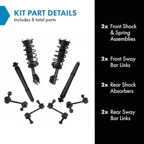 Image of TRQ Front and Rear Suspension Kit Complete Strut & Coil Spring Assembly Shock Absorber Sway Bar Stabilizer Link Compatible with 2007-2010 Ford Edge Lincoln MKX