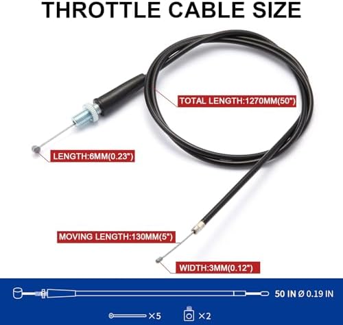50 inch Throttle Cable for CT200U CT100U BT200X Mini Baja MB165 196cc 5.5hp MB200 200cc 6.5hp Pit Bike Heat Warrior MOTOVOX MBX10 MBX11 MBX12 GX160 GX200 Mini Bike 50cc 110cc 125cc Pit Dirt Bike Parts — view 4