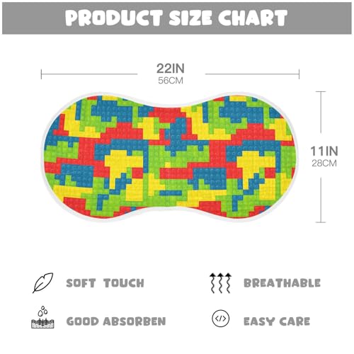 Building Blocks Baby Burp Cloths for Boys and Girls, Soft Muslin Spit Up Towels, 22"x11" Newborn Essentials for Feeding and Drooling, 1 Pack4