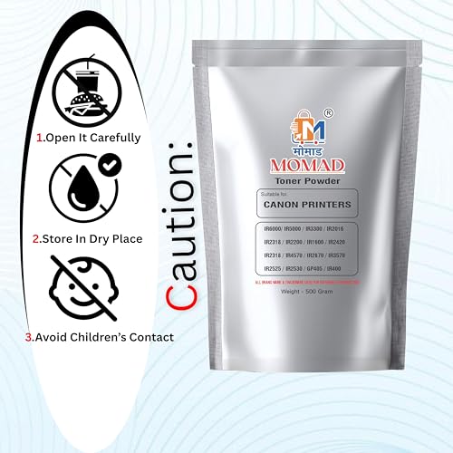 Image of MOMAD Xerox Machine tonner Powder 500G Compatible for IR3300, 2200, 2016, 2018, 2020, 3570, 4570, 5050, 6570, 5000, 6000, 7000, 8000, 2870, 3230, 3225, 5075, 2230, 405, IR400 Black Ink Powder