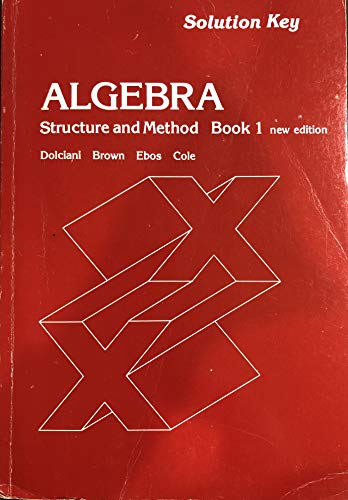 Algebra: Structure and Method, Book 1 (Solution... 0395291895 Book Cover