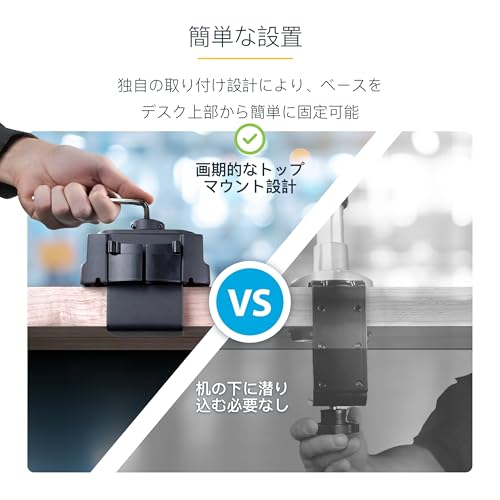 StarTech.com モニターアーム 1画面 最大32インチ 広可動域 耐荷重8kg 多関節 USBポート内蔵 ディスプレイアーム ARMPIVOT2USB3