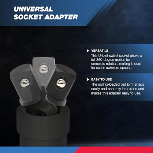 Image of NEIKO 02430A 1 /2 inch Drive Universal Joint Swivel Socket Adapter | Cr-Mo Impact Grade