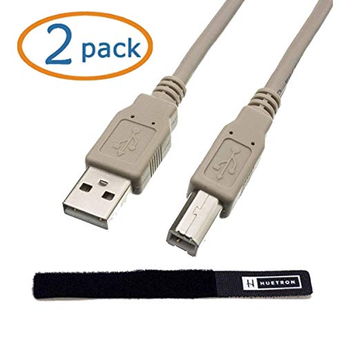 HUETRON 2-Pack 3ft & 10ft USB Cable A to B HP K5400TnOfficneJne Pro Color Prinne