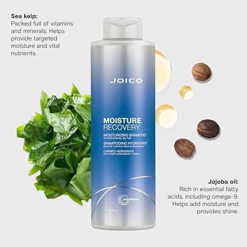 Joico Moisture Recovery Moisturizing Shampoo | For Thick, Coarse, Dry Hair | Restore Moisture, Smoothness, Strength, & Elasticity | Reduce Breakage | With Jojoba Oil & Shea Butter | 33.8 Fl Oz - Thumbnail 5