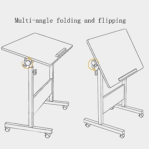 Table de lit d'appoint réglable et mobile pour ordinateur portable - 4