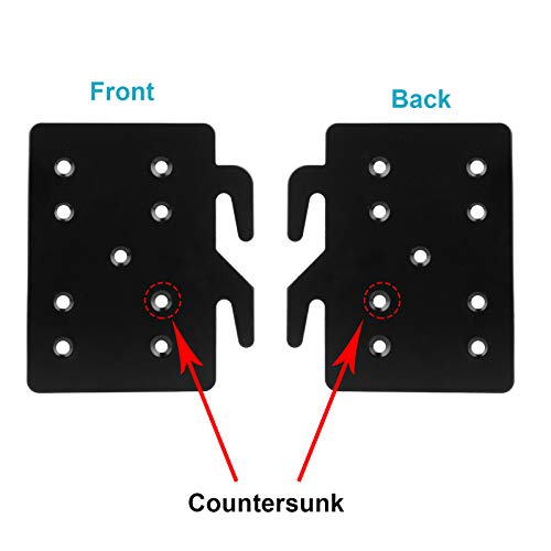 GBGS 4 Sets Bed Frame Bed Post Double Hook Slot Bracket,Cold Rolled Steel 5" x 4¼",Thickness 2 mm, for Bed Rail Hooks Plates Bed Accessories, Screws Included - Image 4