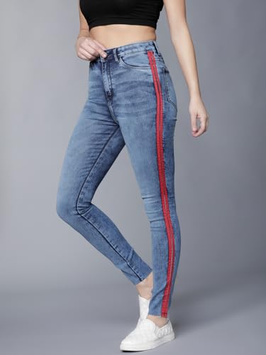 Image of Tokyo Talkies Women's Super Skinny Fit Regular Jeans | Stretchable Mid-Rise Jeans Pant