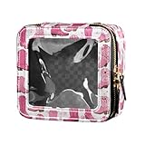 KICPOAY Clear Makeup Bag Pink Cowgirl Boots Cartoon...
